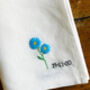 Personalised Hand Embroidered Floral Date Napkin, thumbnail 4 of 5
