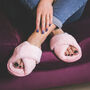 Blossom Faux Fur Slippers Pink, thumbnail 1 of 5