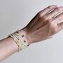 Handmade Cherry Beaded Bracelet Pastel Yellow, thumbnail 2 of 3