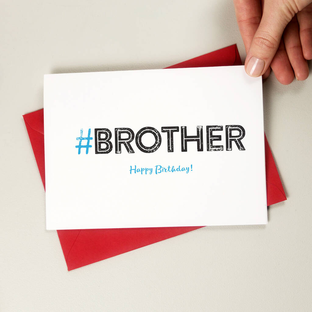 Hashtag Brother Birthday Card, 1 of 3