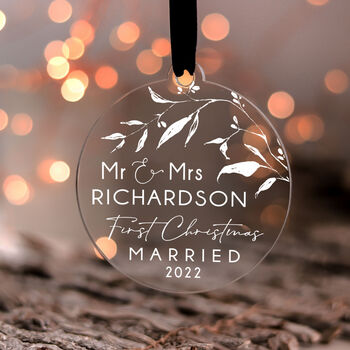 Personalised Our First Christmas As Mr And Mrs Bauble, 4 of 11