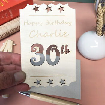 Personalised 30th Birthday Wooden Cards, 5 of 9