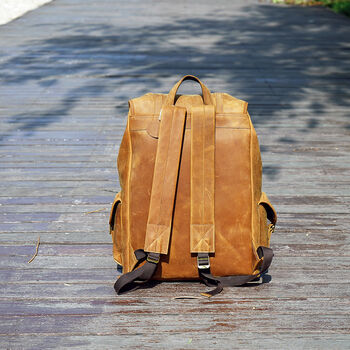 Vintage Look Genuine Leather Backpack, 9 of 12