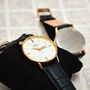 Personalised Men’s Black Crocodile Effect Leather Watch, thumbnail 3 of 6