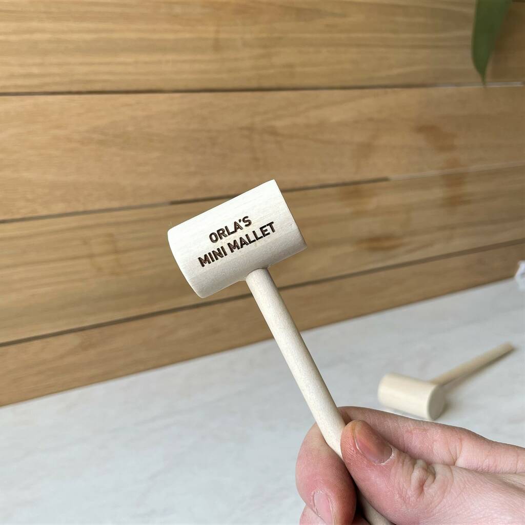 Personalised Mini Wooden Crab Mallets By Hot Dot Laser