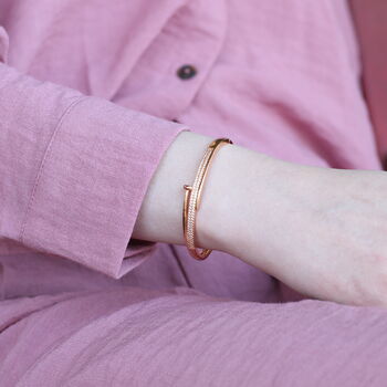 Brass Zircon Luxury Cuff Wrist Bangle Bracelet, 3 of 3