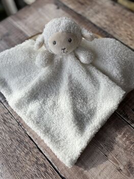 Embroidered White Baby Lamb Comforter, 3 of 6