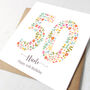 Floral Fun Personalised 50th Birthday Card, thumbnail 4 of 7