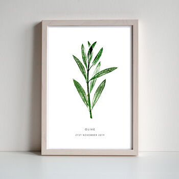 Personalised Olive Monoprint Fine Art Print, 5 of 6