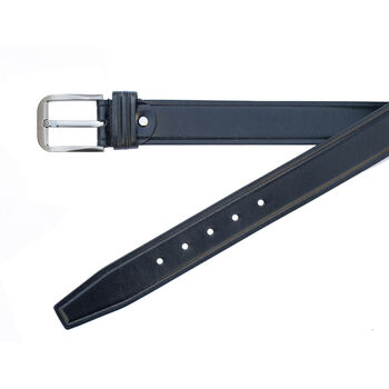 Thick Black Men's Leather Belt Free Personalisation, 3 of 8