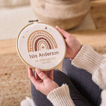 Personalised Rainbow Design New Baby Hoop, 2 of 3