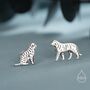 Mismatched Tiger Stud Earrings In Sterling Silver, thumbnail 1 of 12