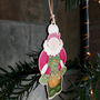 'Gardening Mrs Claus' Wooden Decoration, thumbnail 2 of 8