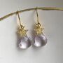 Aaa Pink Amethyst And Star Drop Earrings, thumbnail 1 of 9