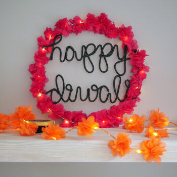 Marigold Happy Diwali Wreath, 4 of 5