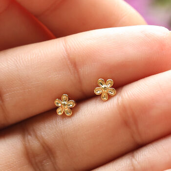 Tiny Flower Stud Earrings, 7 of 7
