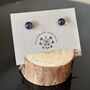 Purple Sparkly Fused Glass Sterling Silver Stud Earrings, thumbnail 1 of 9