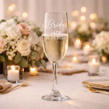 Personalised Champagne Flute – Wedding Gift For Bridesmaid Bride Women, 3 of 6