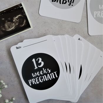 Monochrome Pregnancy Milestone Cards, 4 of 7
