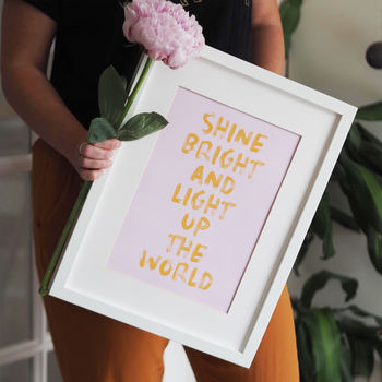Shine Bright Typography Quote Print, 3 of 4