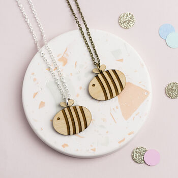 Wooden Bumble Bee Necklace, 4 of 12