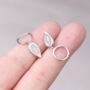 Tear Drop Silver Hoop Earrings, thumbnail 1 of 6