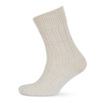 Cream Alpaca Bed Socks, 2 of 3