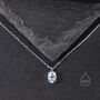 Tiny Genuine Blue Topaz Crystal Oval Pendant Necklace, thumbnail 5 of 10