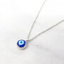 Turkish Evil Eye Sterling Silver Pendant Charm Necklace, thumbnail 1 of 5