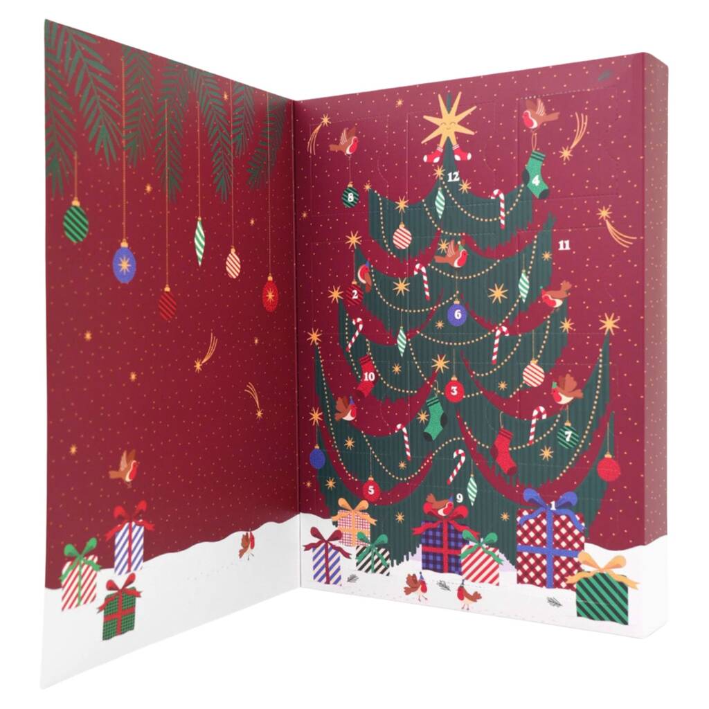 12 Day Christmas Advent Calendar Woodland Animals Bamboo Socks Women's, 1 of 3