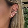 Sterling Silver Pearl Ear Climber Stud Earrings, thumbnail 2 of 3