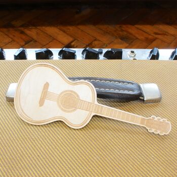 Acoustic Guitar Shaped Birchply Bookmark, 3 of 3