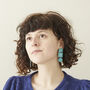 Fair Trade Eco Recycled Paper Chunky Dangle Earrings, thumbnail 5 of 12