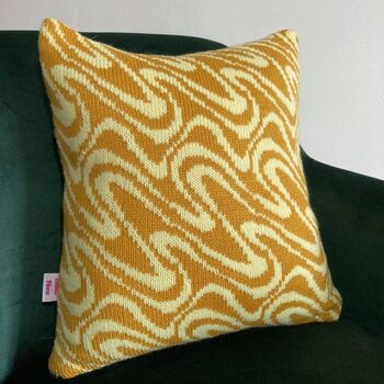 Swirly Knitted Cushion, 4 of 12