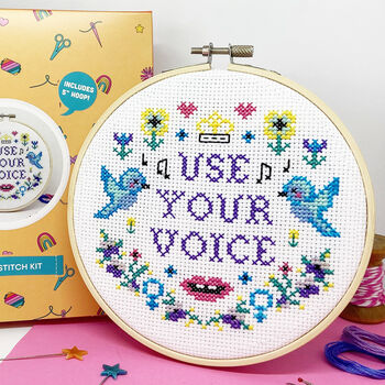 'Use Your Voice' Cross Stitch Kit, 5 of 5