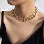 Gold Plated Figaro Chain Choker Necklace, thumbnail 2 of 9