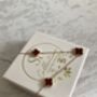 18 K Gold Plated Clover Necklace Rose Gold Maroon, thumbnail 7 of 7