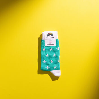 Colourful Turtle Pattern Egyptian Cotton Men's Socks, 3 of 5