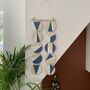 Blue And White Geometric Plywood Wall Hanging Art, thumbnail 4 of 8