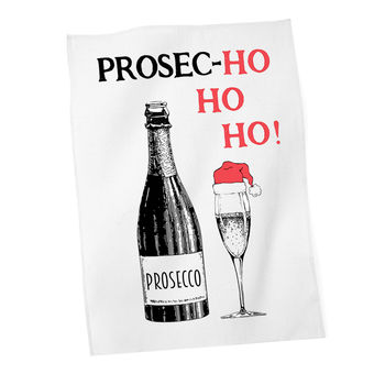 'Prosechohoho' Prosecco Christmas Tea Towel, 3 of 3
