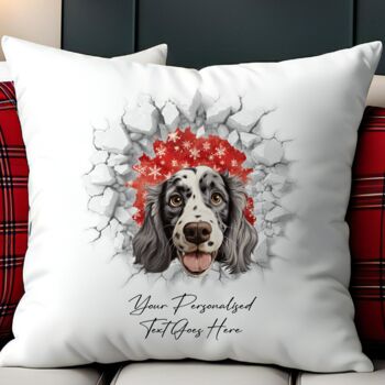 Personalised Christmas English Setter Break Through, 5 of 10