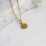 Tiny Flower Charm Necklace Gold Vermeil, thumbnail 1 of 7