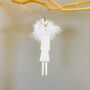 Ceramic Angel With Wings Hanging Christmas Decoration, thumbnail 3 of 3