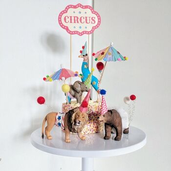 Personalised Party Animal Circus Cake Topper Set, 2 of 8