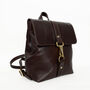Handcrafted Chocolate Brown Leather Backpack, thumbnail 4 of 4