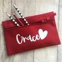 Personalised Child's Name Heart School Pencil Case, thumbnail 1 of 3