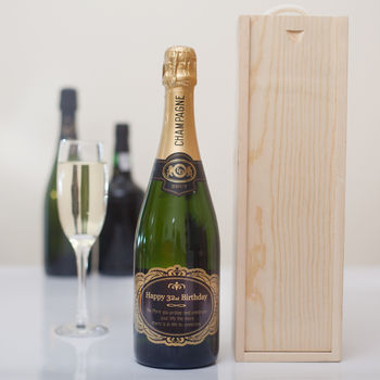 Pesonalised Any Age Birthday Champagne With Gold Label, 2 of 6