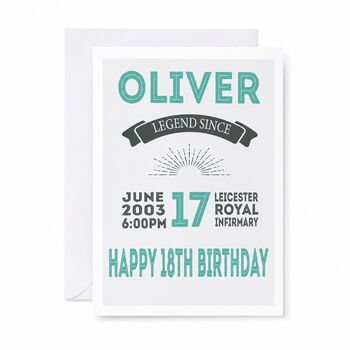 Personalised Special Date 18th Birthday Card, 6 of 6