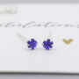 Mini Sterling Silver Sapphire Stud Earrings, thumbnail 4 of 6