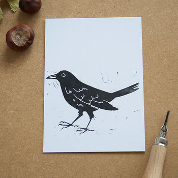 Blackbird Lino Print, 2 of 3